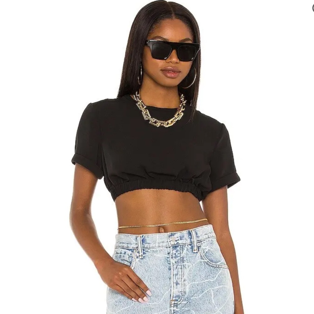 L’ Acadamie Black Crop top